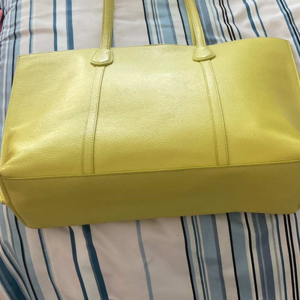 Talbots Sunny Yellow Leather Tote